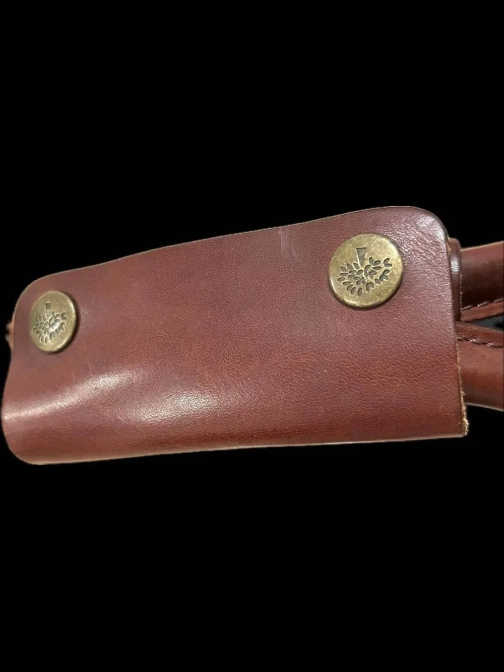 Mulberry Black Pebbled Leather Briefcase with Brown Trim